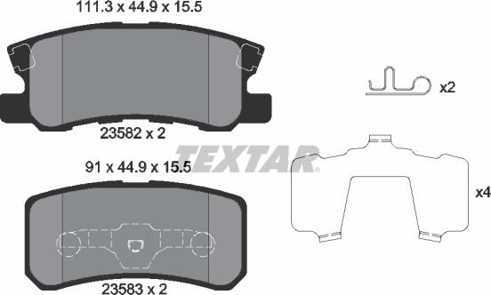 Textar 2358202 - Kit pastiglie freno, Freno a disco autozon.pro