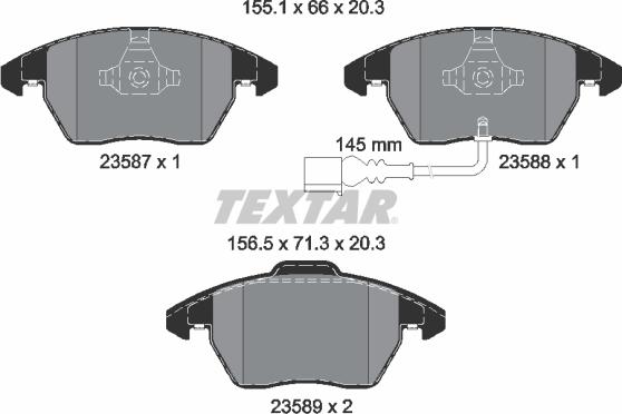 Textar 2358781 - Kit pastiglie freno, Freno a disco autozon.pro