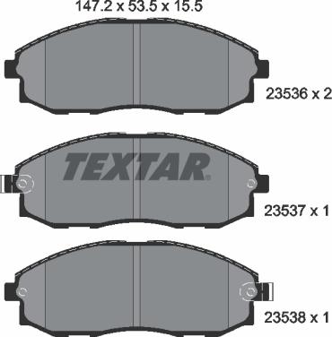 Textar 2353601 - Kit pastiglie freno, Freno a disco autozon.pro