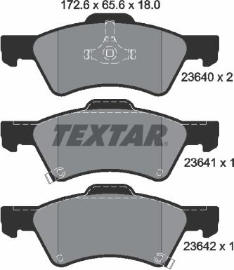 Textar 2364001 - Kit pastiglie freno, Freno a disco autozon.pro