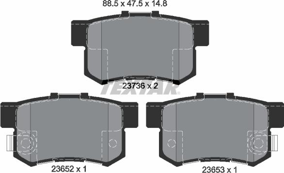 Textar 2365201 - Kit pastiglie freno, Freno a disco autozon.pro