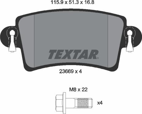 Textar 2366901 - Kit pastiglie freno, Freno a disco autozon.pro