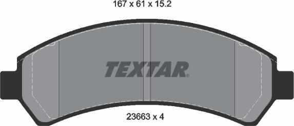 Textar 2366301 - Kit pastiglie freno, Freno a disco autozon.pro