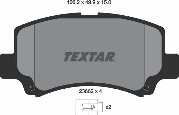 Textar 2366201 - Kit pastiglie freno, Freno a disco autozon.pro