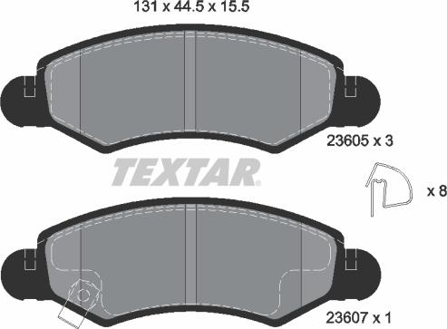 Textar 2360501 - Kit pastiglie freno, Freno a disco autozon.pro