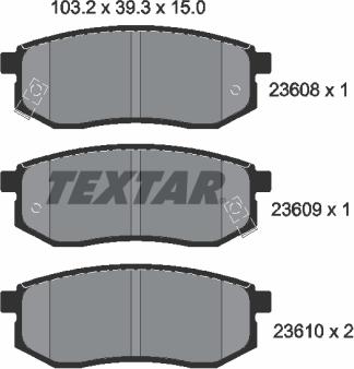 Textar 2360801 - Kit pastiglie freno, Freno a disco autozon.pro