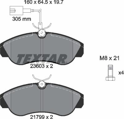 Textar 2360301 - Kit pastiglie freno, Freno a disco autozon.pro