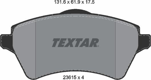 Textar 2361501 - Kit pastiglie freno, Freno a disco autozon.pro