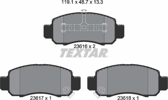 Textar 2361601 - Kit pastiglie freno, Freno a disco autozon.pro