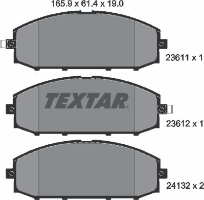 Textar 2361101 - Kit pastiglie freno, Freno a disco autozon.pro