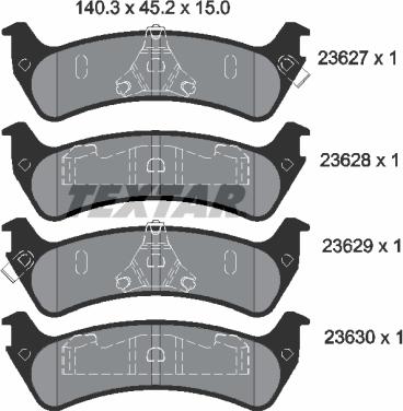 Textar 2362701 - Kit pastiglie freno, Freno a disco autozon.pro