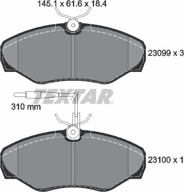 Textar 2309903 - Kit pastiglie freno, Freno a disco autozon.pro