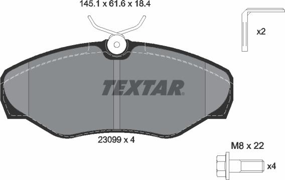 Textar 2309902 - Kit pastiglie freno, Freno a disco autozon.pro