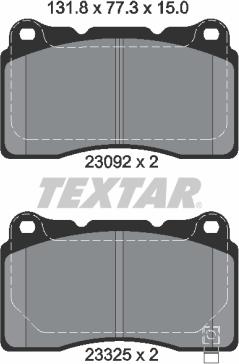 Textar 2309204 - Kit pastiglie freno, Freno a disco autozon.pro