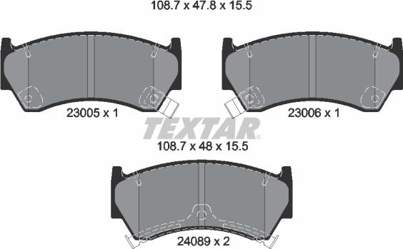 Textar 2300501 - Kit pastiglie freno, Freno a disco autozon.pro