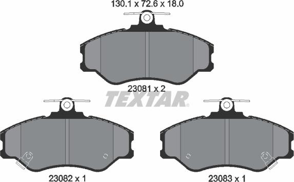 Textar 2308101 - Kit pastiglie freno, Freno a disco autozon.pro