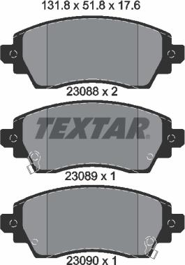 Textar 2308801 - Kit pastiglie freno, Freno a disco autozon.pro