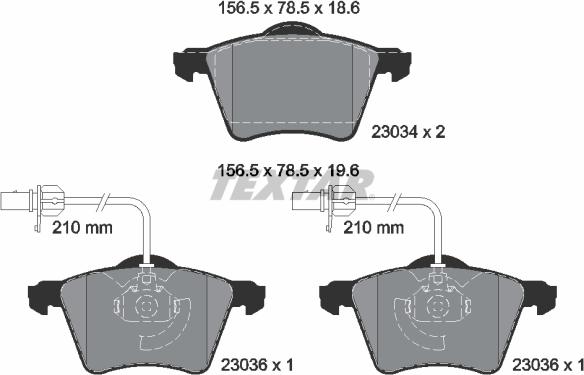 Textar 2303401 - Kit pastiglie freno, Freno a disco autozon.pro