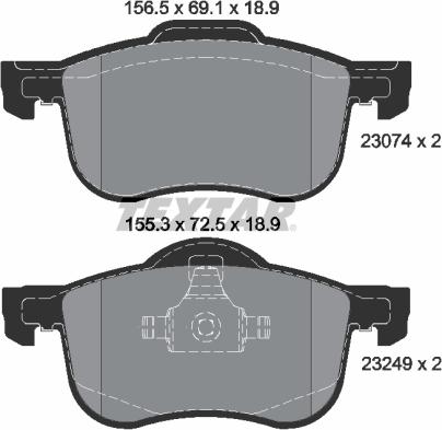 Textar 2307401 - Kit pastiglie freno, Freno a disco autozon.pro