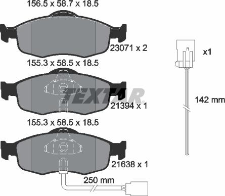 Textar 89013300 - Kit freno, Freno a disco autozon.pro