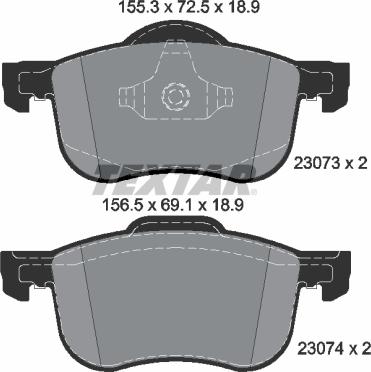 Textar 2307381 - Kit pastiglie freno, Freno a disco autozon.pro