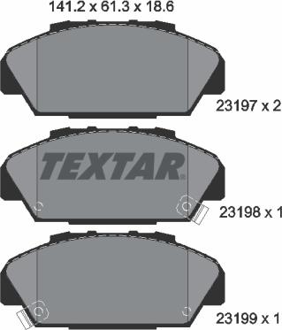 Textar 2319701 - Kit pastiglie freno, Freno a disco autozon.pro