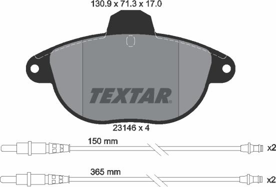 Textar 89013700 - Kit freno, Freno a disco autozon.pro