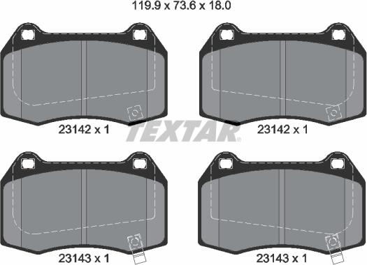 Textar 2314204 - Kit pastiglie freno, Freno a disco autozon.pro