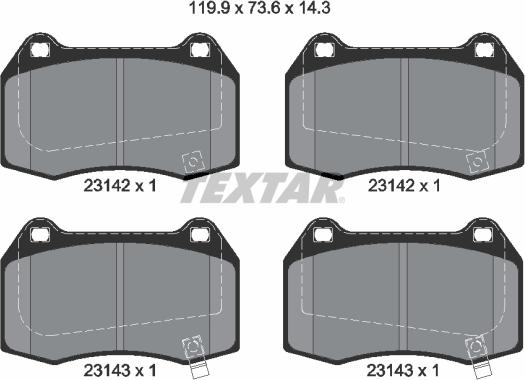 Textar 2314201 - Kit pastiglie freno, Freno a disco autozon.pro