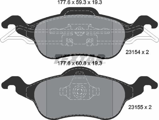 Textar 89005500 - Kit freno, Freno a disco autozon.pro