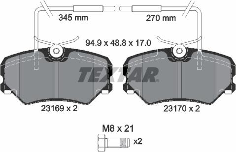 Textar 2316901 - Kit pastiglie freno, Freno a disco autozon.pro