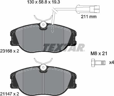 Textar 2316803 - Kit pastiglie freno, Freno a disco autozon.pro