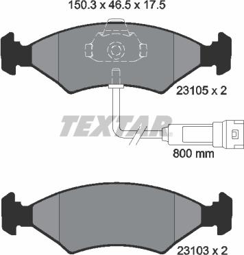 Textar 2310501 - Kit pastiglie freno, Freno a disco autozon.pro