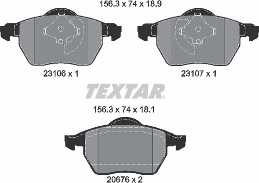 Textar 2310601 - Kit pastiglie freno, Freno a disco autozon.pro