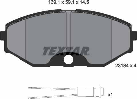 Textar 2318402 - Kit pastiglie freno, Freno a disco autozon.pro