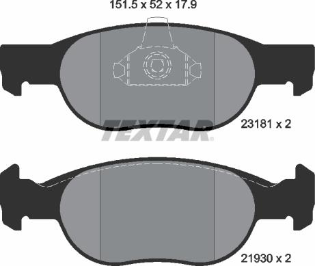 Textar 2318101 - Kit pastiglie freno, Freno a disco autozon.pro