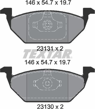 Textar 2313001 - Kit pastiglie freno, Freno a disco autozon.pro