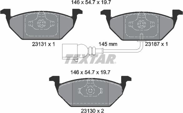 Textar 2313101 - Kit pastiglie freno, Freno a disco autozon.pro