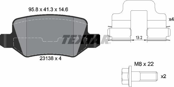 Textar 2313803 - Kit pastiglie freno, Freno a disco autozon.pro