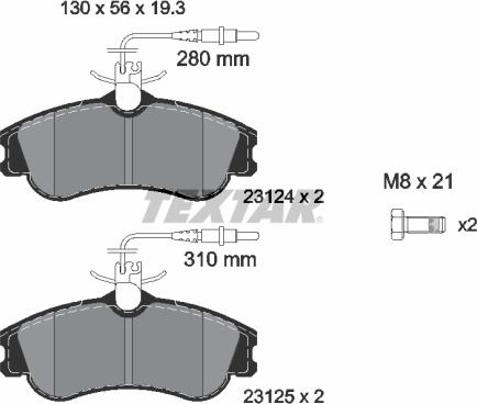 Textar 89005100 - Kit freno, Freno a disco autozon.pro