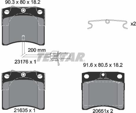 Textar 2317602 - Kit pastiglie freno, Freno a disco autozon.pro