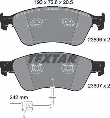 Textar 2389601 - Kit pastiglie freno, Freno a disco autozon.pro