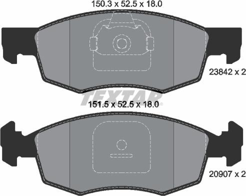 Textar 2384201 - Kit pastiglie freno, Freno a disco autozon.pro