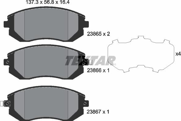 Textar 2386501 - Kit pastiglie freno, Freno a disco autozon.pro