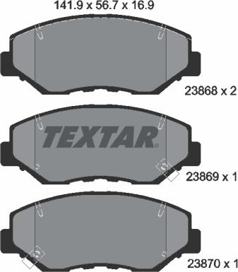 Textar 2386801 - Kit pastiglie freno, Freno a disco autozon.pro