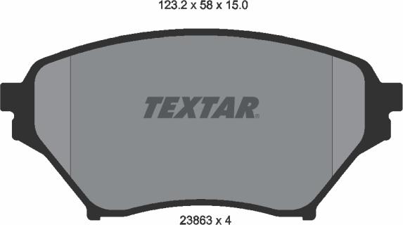 Textar 2386301 - Kit pastiglie freno, Freno a disco autozon.pro