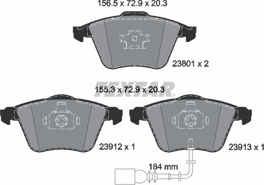 Textar 2380101 - Kit pastiglie freno, Freno a disco autozon.pro