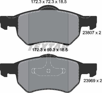 Textar 2380701 - Kit pastiglie freno, Freno a disco autozon.pro