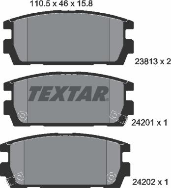 Textar 2381301 - Kit pastiglie freno, Freno a disco autozon.pro