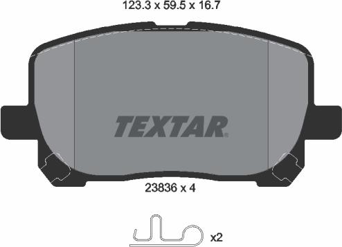 Textar 2383601 - Kit pastiglie freno, Freno a disco autozon.pro